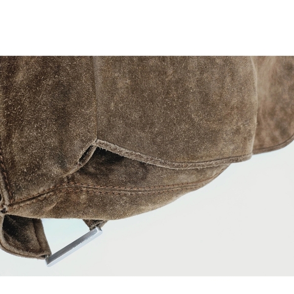 Vintage Bottega Veneta brown suede Sholder  bag Flap Magnetic Closure Minimalist - Picture 8 of 14